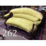 Victorian mahogany two seater couch rais