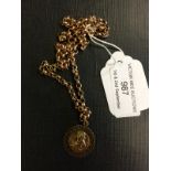 9ct. Gold chain and St Christopher's med