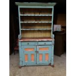 19th. C. painted pine dresser the supers