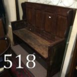 Pine and yew wood settle seat originally