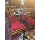 Set of four modern teak dining room chai