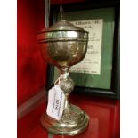 IRISH silver lidded chalice. Hallmarked