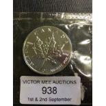 Uncirculated Canadian 1oz. Silver maple