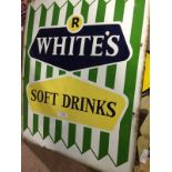 Original R WHITE'S SOFT DRINKS enamel si