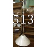 1930's hanging light with milk glass sha