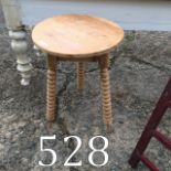 19th. C. Stripped pine cricket table. {