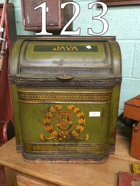 19th. C. JAVA tea bin in original paint.