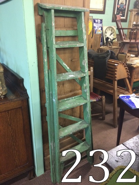 Set of 1930's painted pine step ladders.