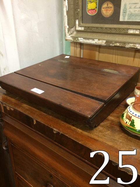 Early 19th. C. mahogany writing slope. {