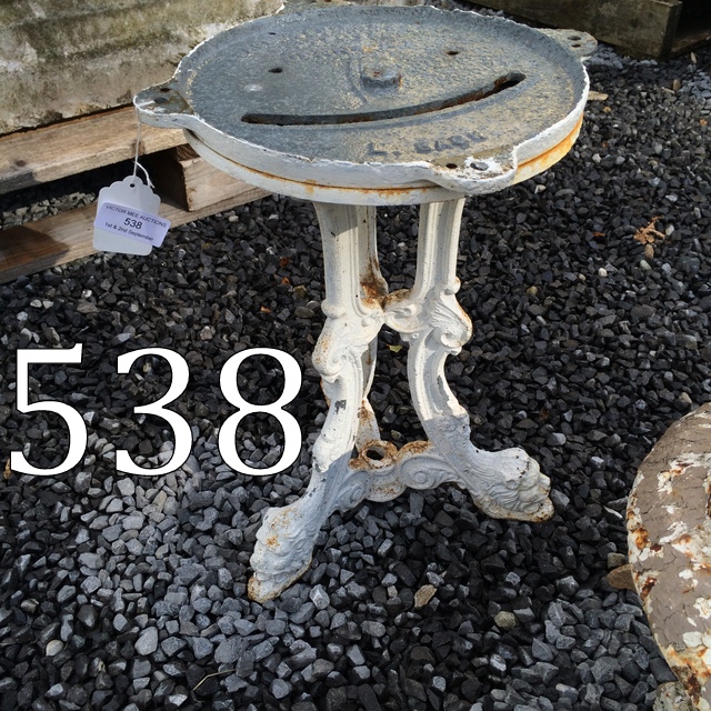 19th. C. Cast iron stool.  { 41cm H X 33