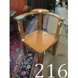 Rare 19th. C. Painted pine corner chair