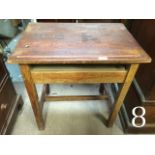 19th. C. pitch pine school desk.