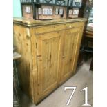 19th. C. Pine cupboard with two long doo