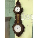 Victorian carved opak barometer. { 64cm