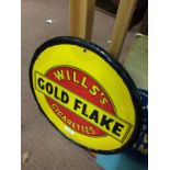 Original WILL'S GOLD FLAKE circular enam