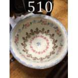 Large 19th. C. Spongeware mixing bowl.