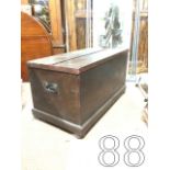 19th C. Stained pine blanket chest. { 49