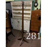 Art Nouveau mahogany hat and coat stand.