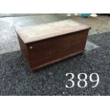 Large 19th. C. Painted pine box. { 52cm