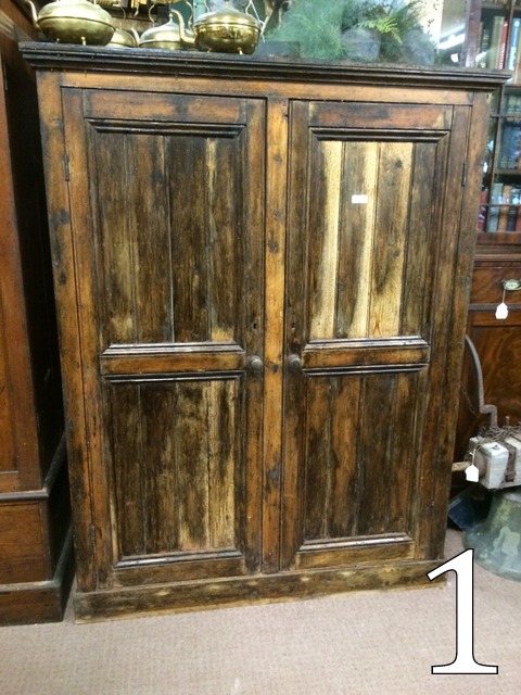 19th. C. Scumbled pine pantry cupboard w