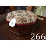Victorian upholstered mahogany foot stoo