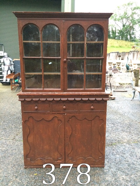 19th. C. Painted pine bookcase the two a
