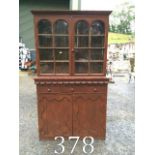 19th. C. Painted pine bookcase the two a