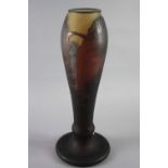 GALLE' EMILE - Nancy (Francia), 1846-1904. Vaso in pasta di vetro con decoro raff. ''PAESAGGIO
