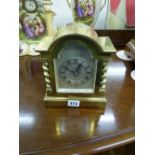 BRASS CASED CHIMING MANTLE CLOCK WITH PA