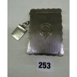 HM SILVER RECTANGULAR CALLING CARD CASE