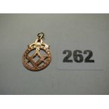 9CT ROSE GOLD MASONIC PENDANT 3G APPROX