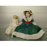 PAPIER MACHE LEATHER BODY 1910 DOLL AND