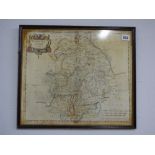 ANTIQUARIAN MAP OF WARWICKSHIRE BY ROBER
