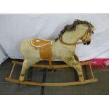 1970'S PLUSH CHILDS ROCKING HORSE 78CM