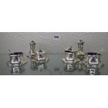 HM BIRMINGHAM SILVER SIX PIECE CONDIMENT