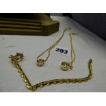 .925 GILT TRACE CHAIN WITH CZ PENDANT AN