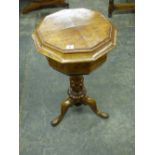 VICTORIAN BURR WALNUT OCTAGONAL TOPPED T