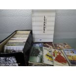 BOX OF VARIOUS POSTCARDS AND FACSIMILE P