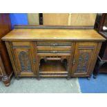 EDWARDIAN WALNUT CARVED  DOG KENNEL SIDE