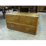 OAK TRAVELLING TRUNK WITH SIDE BRASS HAN