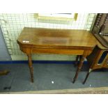 GEORGE III INLAID MAHOGANY CARD TABLE ON