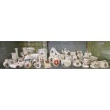 SHELF OF ASSORTED CRESTED CHINA TO INCLU
