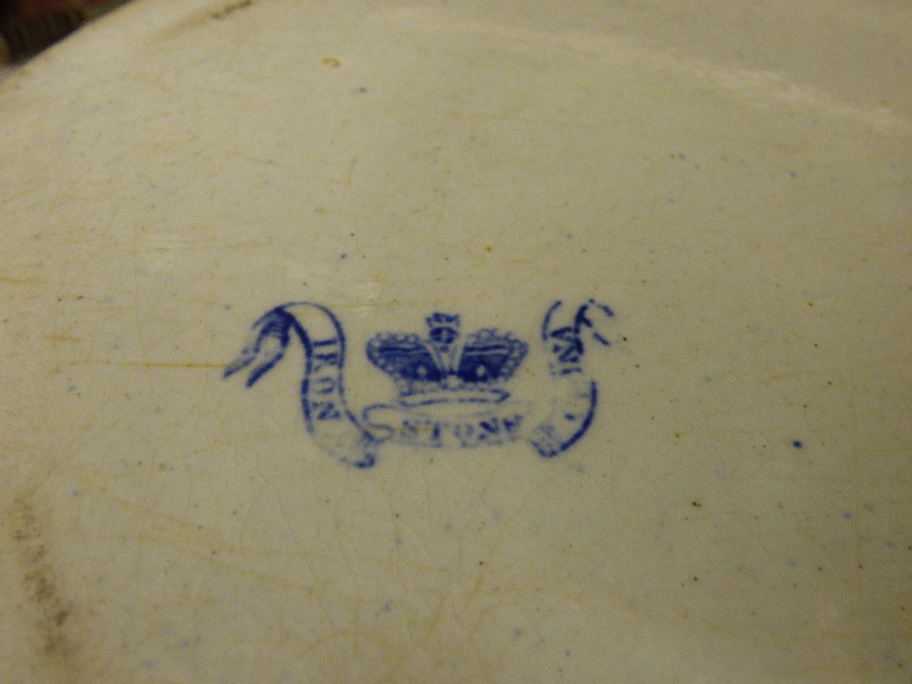 THREE 19TH CENTURY IRONSTONE BLUE AND WH - Image 2 of 2