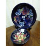 MOORCROFT ORCHID PLATE 22CM IN  DIAMETER