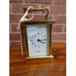 20TH CENTURY WOODFORD BRASS CASED CARRIAGE CLOCK - FEMA 17 JEWELS MOVEMENT 11,