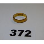 22CT GOLD WEDDING BAND SIZE L 2.