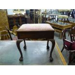 20TH CENTURY PIANO STOOL ON BALL AND CLAW FEET WITH ASSORTED SHEET MUSIC THEREIN 54CM X 38CM