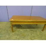 20TH CENTURY MAHOGANY FRENCH EMPIRE STYLE BRASS MOUNTED LOW TABLE 46CM X 122CM X 51CM