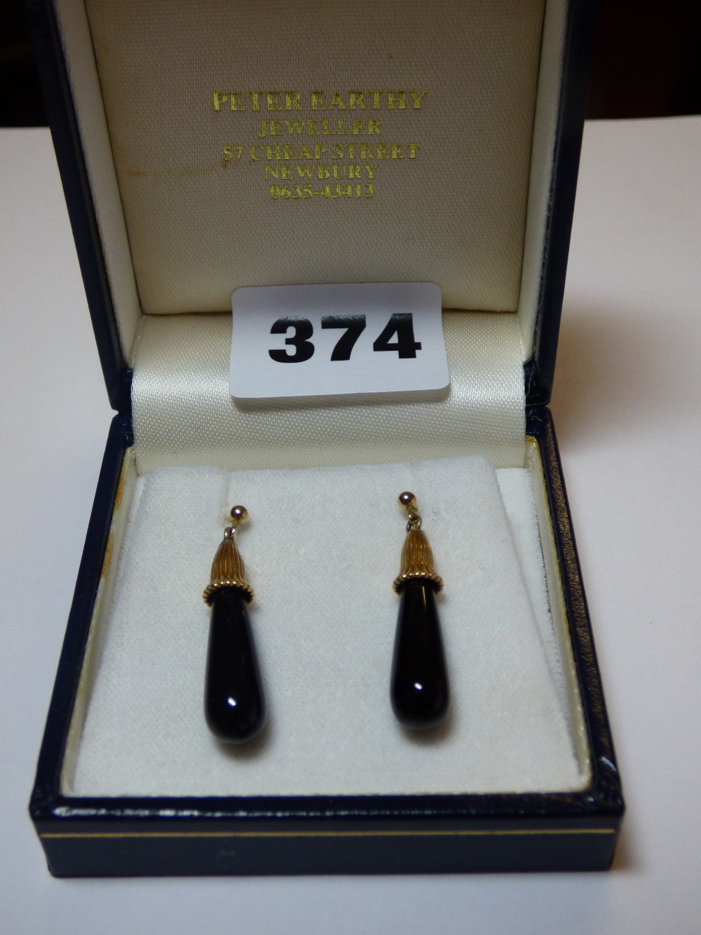 CASED PAIR OF 9CT GOLD TEARDROP EARRINGS