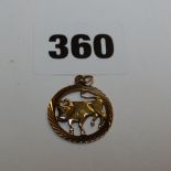 9CT GOLD TAURUS ZODIAC PENDANT 1.